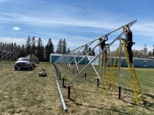 Solar structure construction on site
