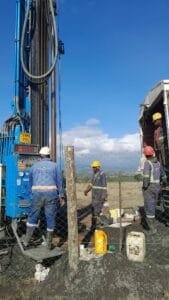 Borehole drilling in Mweiga, Kieni